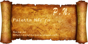 Paletta Nóra névjegykártya
