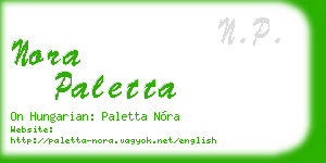 nora paletta business card