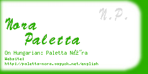 nora paletta business card